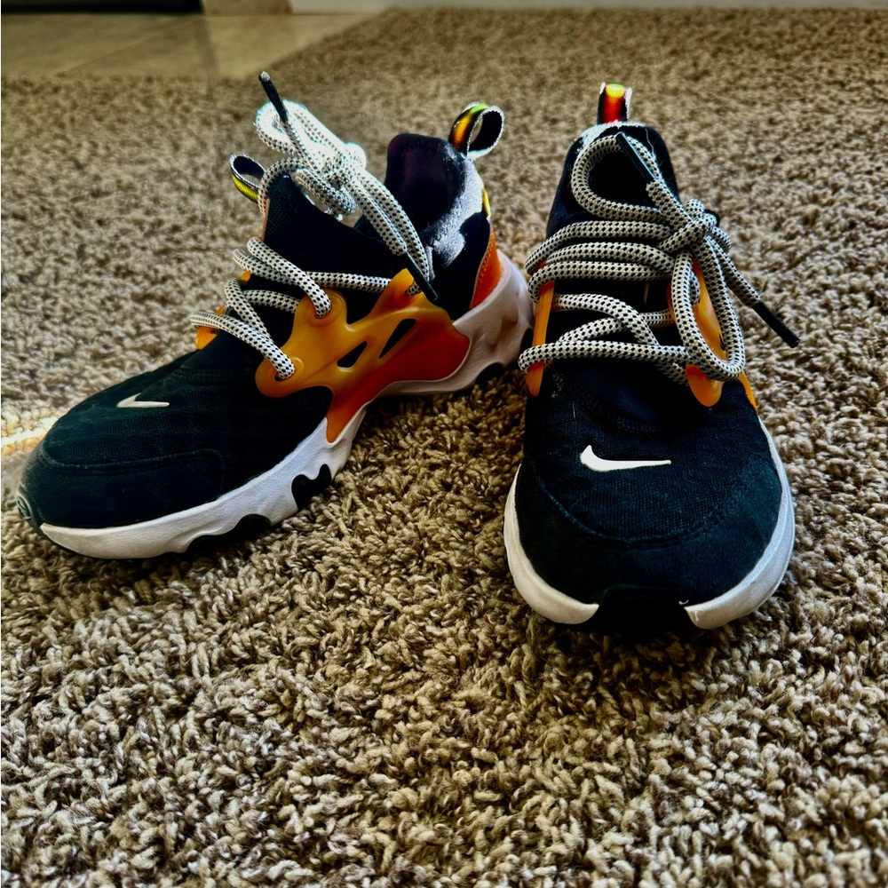 Nike React Presto Kids' Black and Orange Sneakers
